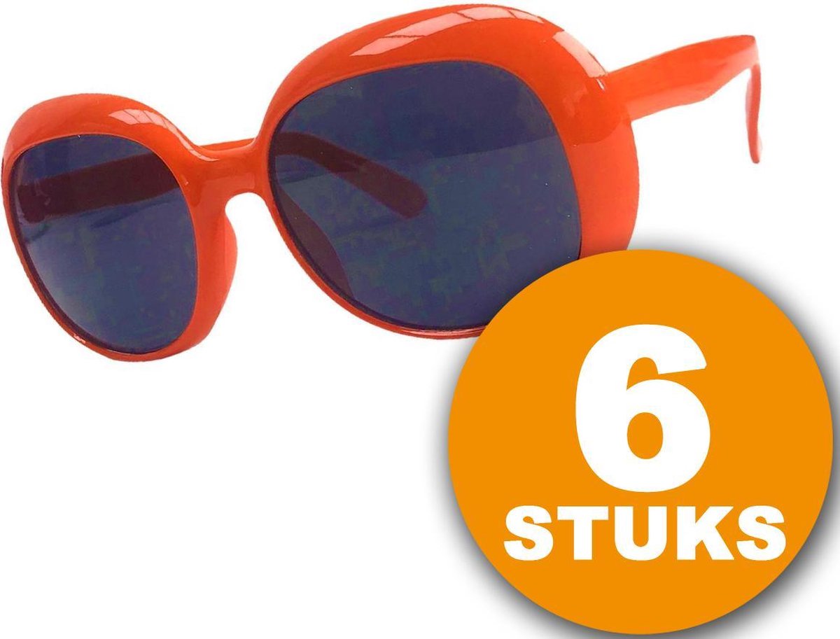 Oranje Feestbril | 6 stuks Oranje Bril Partybril 